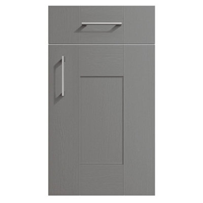 800mm Curve 2 Door Floor Standing Bathroom Vanity Basin Unit (Fully Assembled) - Cartmel Woodgrain Dust Grey