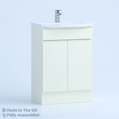 800mm Curve 2 Door Floor Standing Bathroom Vanity Basin Unit (Fully Assembled) - Lucente Gloss Cream Price Comparisons | Compare The Build