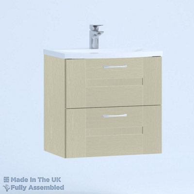 800mm Curve 2 Drawer Wall Hung Bathroom Vanity Basin Unit (Fully Assembled) - Cartmel Woodgrain Sage Green Price Comparisons | Compare The Build