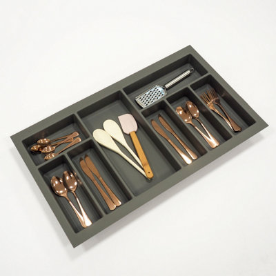 800mm Grey Cutlery Tray for Blum Legrabox Drawer DIY at B&Q