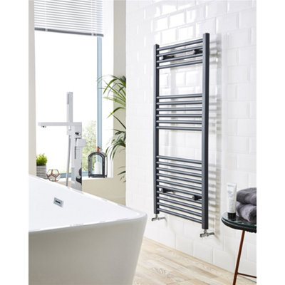 800mm (H) x 500mm (W) - Vertical Anthracite -22mm - Bathroom Towel Rail ...