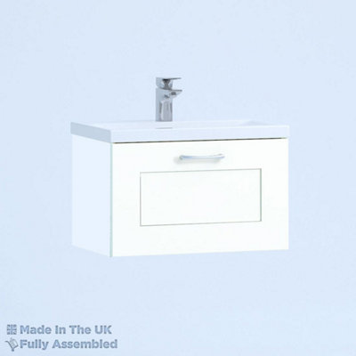800mm Mid Edge 1 Drawer Wall Hung Bathroom Vanity Basin Unit (Fully Assembled) - Oxford Matt White Price Comparisons | Compare The Build
