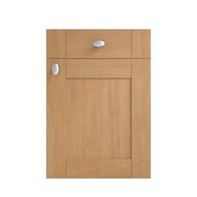 800mm Mid Edge 2 Door Floor Standing Bathroom Vanity Basin Unit (Fully Assembled) - Cambridge Solid Wood Natural Oak