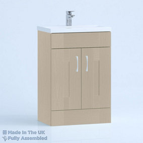 800mm Mid Edge 2 Door Floor Standing Bathroom Vanity Basin Unit (Fully Assembled) - Cartmel Woodgrain Cashmere