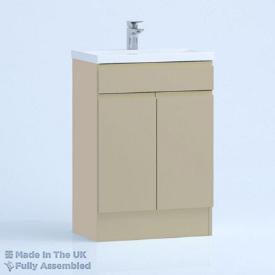 800mm Mid Edge 2 Door Floor Standing Bathroom Vanity Basin Unit (Fully Assembled) - Lucente Gloss Cashmere Price Comparisons | Compare The Build