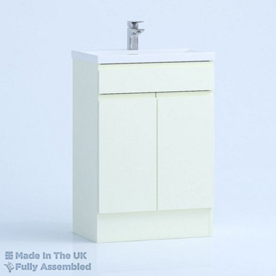 800mm Mid Edge 2 Door Floor Standing Bathroom Vanity Basin Unit (Fully Assembled) - Lucente Gloss Cream Price Comparisons | Compare The Build