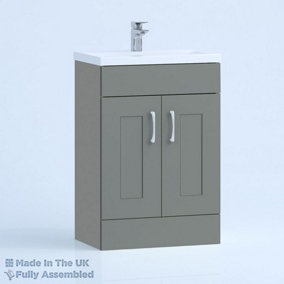 800mm Mid Edge 2 Door Floor Standing Bathroom Vanity Basin Unit (Fully Assembled) - Oxford Matt Dust Grey