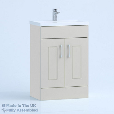800mm Mid Edge 2 Door Floor Standing Bathroom Vanity Basin Unit (Fully Assembled) - Oxford Matt Light Grey Price Comparisons | Compare The Build