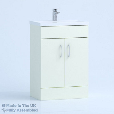 800mm Mid Edge 2 Door Floor Standing Bathroom Vanity Basin Unit (Fully Assembled) - Vivo Gloss Ivory Price Comparisons | Compare The Build