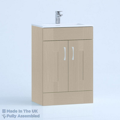 800mm Minimalist 2 Door Floor Standing Bathroom Vanity Basin Unit (Fully Assembled) - Cartmel Woodgrain Cashmere Price Comparisons | Compare The Build