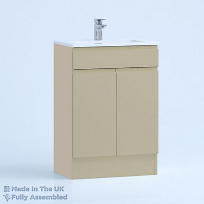 800mm Minimalist 2 Door Floor Standing Bathroom Vanity Basin Unit (Fully Assembled) - Lucente Matt Cashmere Price Comparisons | Compare The Build
