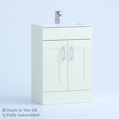 800mm Minimalist 2 Door Floor Standing Bathroom Vanity Basin Unit (Fully Assembled) - Oxford Matt Ivory Price Comparisons | Compare The Build
