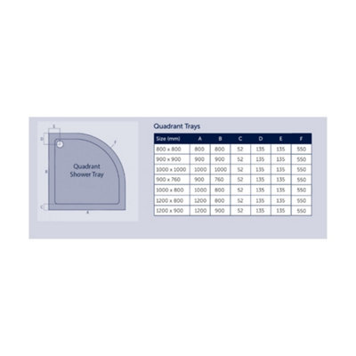 800mm Quadrant Shower Tray - STONE RESIN - With FREE Fast Flow Waste -