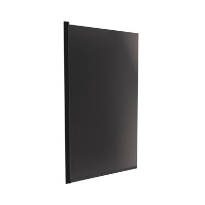 800mm Square Bath Screen Black Profile Tinted Black Glass Reversible  Kai - 6