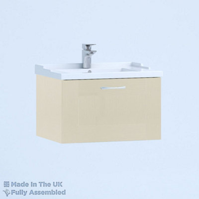 800mm Traditional 1 Drawer Wall Hung Bathroom Vanity Basin Unit (Fully Assembled) - Cambridge Solid Wood Mussel