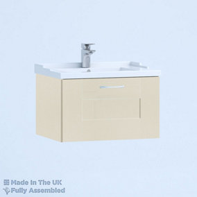 800mm Traditional 1 Drawer Wall Hung Bathroom Vanity Basin Unit (Fully Assembled) - Cartmel Woodgrain Mussel