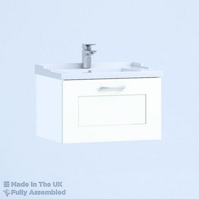 800mm Traditional 1 Drawer Wall Hung Bathroom Vanity Basin Unit (Fully Assembled) - Oxford Matt White Price Comparisons | Compare The Build