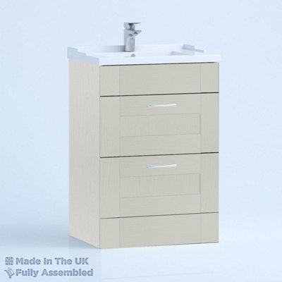 800mm Traditional 2 Drawer Floor Standing Bathroom Vanity Basin Unit (Fully Assembled) - Cambridge Solid Wood Light Grey Price Comparisons | Compare The Build