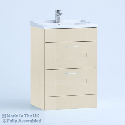 800mm Traditional 2 Drawer Floor Standing Bathroom Vanity Basin Unit (Fully Assembled) - Cartmel Woodgrain Mussel Price Comparisons | Compare The Build