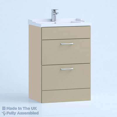 800mm Traditional 2 Drawer Floor Standing Bathroom Vanity Basin Unit (Fully Assembled) - Vivo Matt Cashmere Price Comparisons | Compare The Build