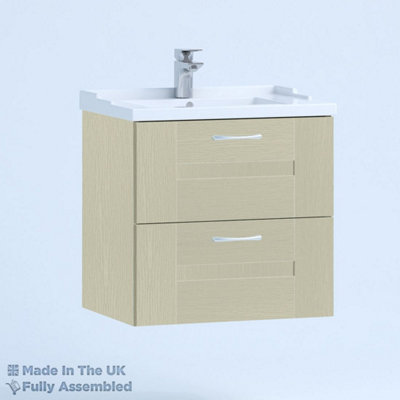 800mm Traditional 2 Drawer Wall Hung Bathroom Vanity Basin Unit (Fully Assembled) - Cartmel Woodgrain Sage Green Price Comparisons | Compare The Build
