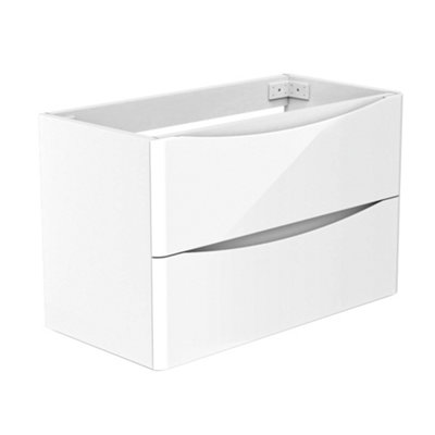 800mm Wall Hung Bathroom Vanity Unit without Basin Gloss White 2 Soft