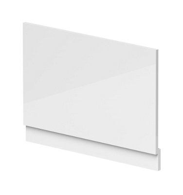 800mm Waterproof Straight Shower Bath End Panel - Gloss White
