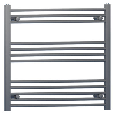 800mm x 700mm Anthracite Grey Heated Bathroom Towel Rail Radiator For Central Heating Elegant Designer In UK