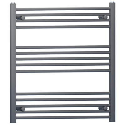 800mm x 800mm Anthracite Grey Heated Bathroom Towel Rail Radiator For Central Heating Elegant Designer In UK