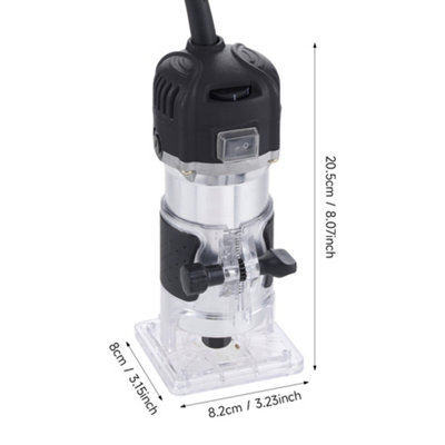 800W 6-Speed Electric Wood Router with 6.35mm Collet & Included Router Bit