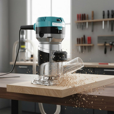 800W 6-Speed Electric Wood Router with Router Bits Set