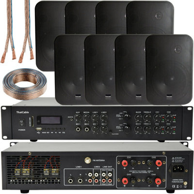 1600W Loud Bluetooth Sound System 16x 100W Slim Ceiling Speaker 8 Zone - View #4