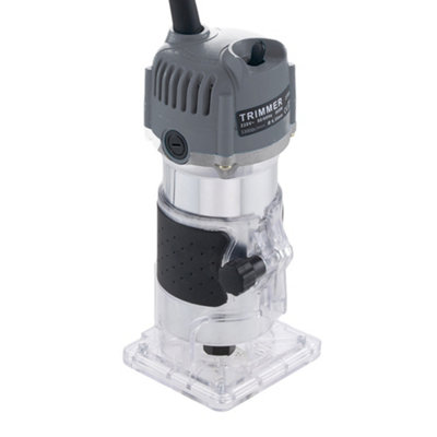 800W Electric Wood Router with Overload Protection in Grey