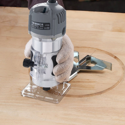 800W Electric Wood Router with Overload Protection in Grey