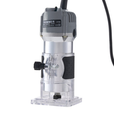 800W Electric Wood Router with Overload Protection in Grey