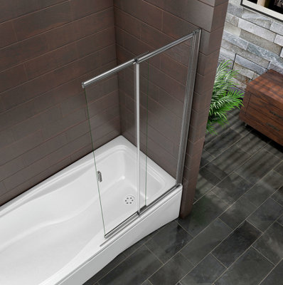 800x1400mm Framed Pivot Sliding Shower Bath Screen Double Glass Panel