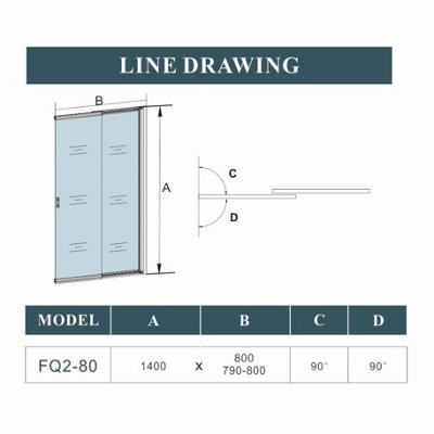 800x1400mm Framed Pivot Sliding Shower Bath Screen Double Glass Panel