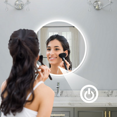 800x800mm Bathroom Illuminated LED Mirror with Demister Pad IP44 Rated ...