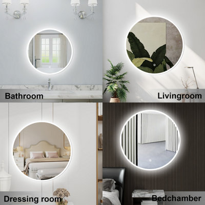 800x800mm Bathroom Illuminated LED Mirror with Demister Pad IP44 Rated ...
