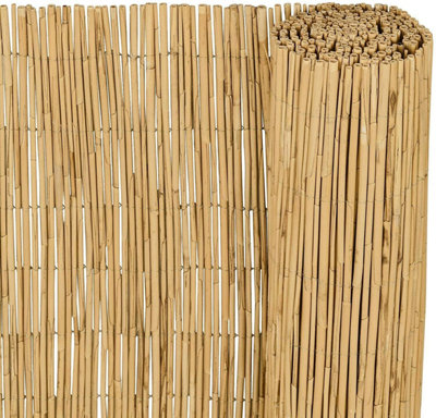 Prime Plus 1M X 3M Thick Bamboo Screening Roll Natural Fence Peeled Reed Fencing Outdoor Garden from B&Q