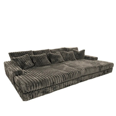 B&Q Grey Cinema Big Cord Sofa Seater Size 4