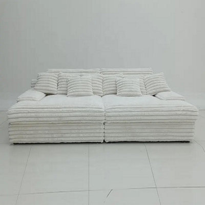 B&Q Cream Cinema Big Cord Sofa Seater Size 4