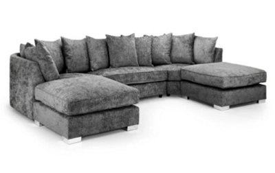  - Bishop U Shape Sofa Grey Scatterback