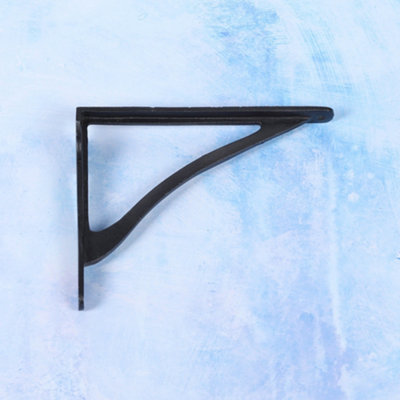 Metal Black Finish 260X170mm Cast Iron Wall Shelf Bracket from B&Q