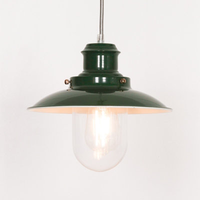 - Contemporary Hanging Fisherman Lantern Style Pendant British Green Ceiling Light