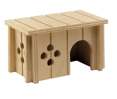Ferplast Sin 4641 Wooden House For Rodents 12.5X7.5X7Cm from B&Q