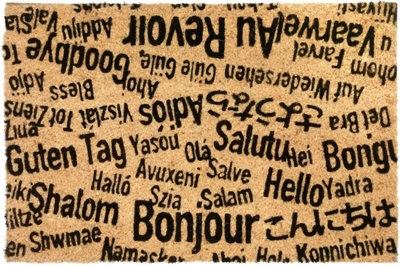 CKB LTD BonjourAu Revoir Novelty Doormat Unique Coir Doormats Front from B&Q