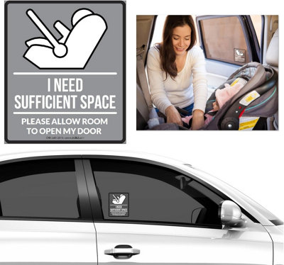 B&Q -  Baby Car Seat Warning Notice Adhesive Vinyl Sticker For Cars Sticks To The Window