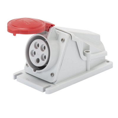 Gewiss Low Voltage Screw Wiring 90 Degree Angled Surface-Mounting Socket-Outlet, Ip44, 3P+N+E Pole, - Grey - Image 5
