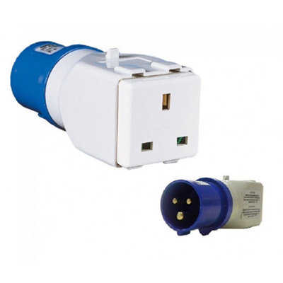 B&Q -  Gw64204 Generator 240V 16 Amp Plug To 13A Domestic Socket Converter Caravan Fly Lead